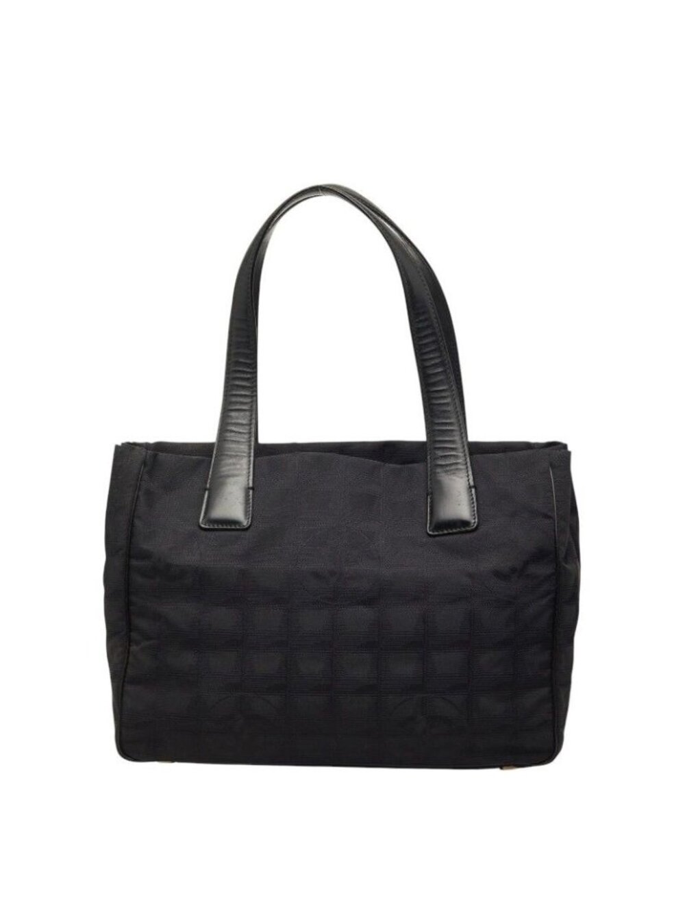 Chanel leline Handbag Black Nylon Leather